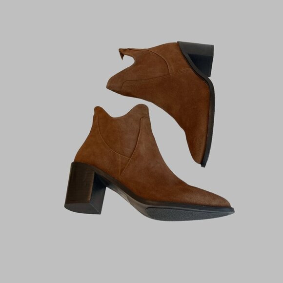 Seychelles Pretty Little Bird Heeled Suede Bootie Boots Cognac Size 10 NWT - Picture 6 of 8